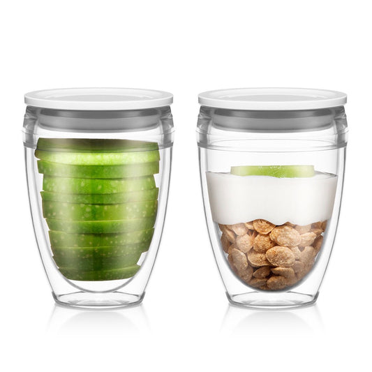 BODUM PAVINA 2 pcs To-Go Double Wall Glasses Cups Tumbler with Lid 0.3L10oz