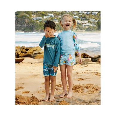 ALDI Lily & Dan Girls Rash Vest & Boardshort Bikini Set Swimwear Sizes 3-12 years