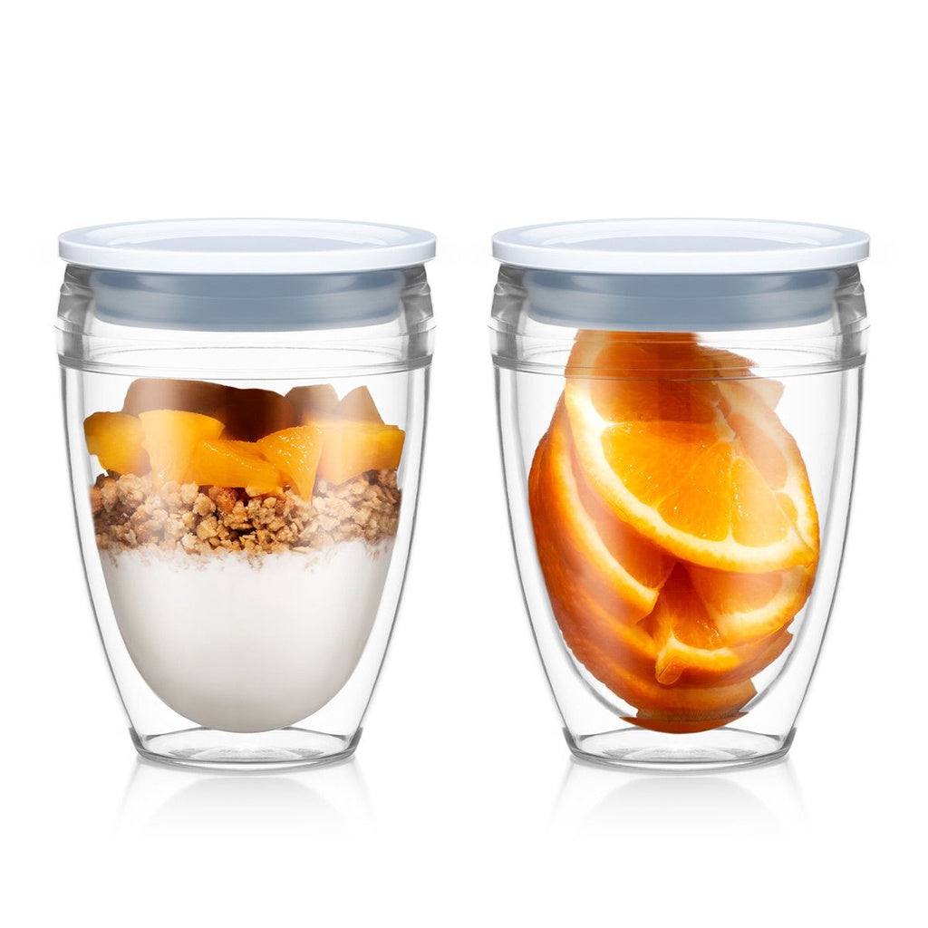 BODUM PAVINA 2 pcs To-Go Double Wall Glasses Cups Tumbler with Lid 0.3L10oz