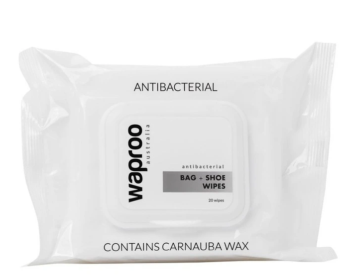 Waproo Natural Carnauba Wax Leather Synthetic Shoe & Bag Wipes 20pk Australia