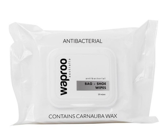 Waproo Natural Carnauba Wax Leather Synthetic Shoe & Bag Wipes 20pk Australia