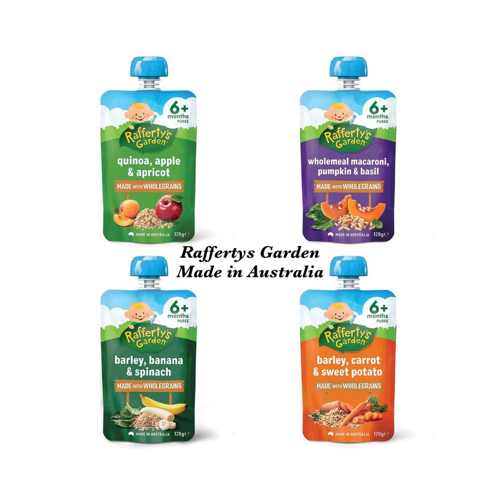 Raffertys Garden Wholegrains Range Baby Food 6+ Months Up