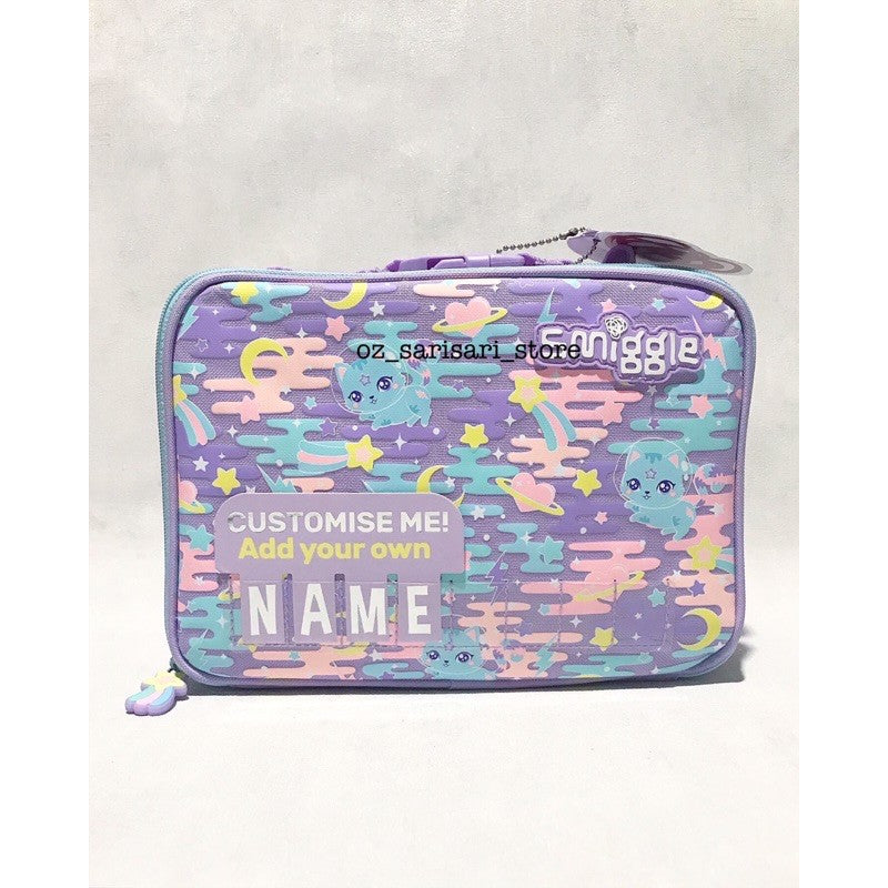 SMIGGLE Purple FARAWAY Square Insulated Lunch Box School Girls Boys Kids