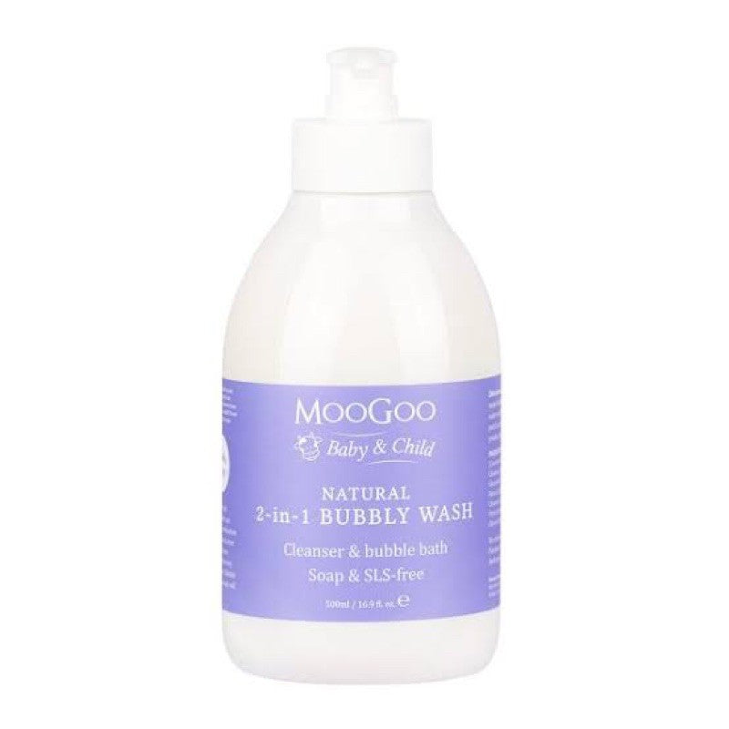 MOOGOO Natural 2-in-1 Bubbly Wash 1 Liter / 500ml (Australia)