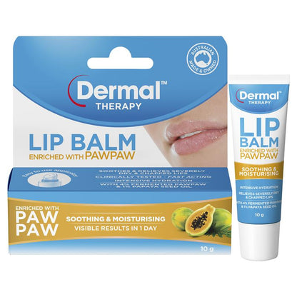 DERMAL THERAPY Lip Balm Berry 10g Dry Cracked Dehydrated Lips Berry Pawpaw