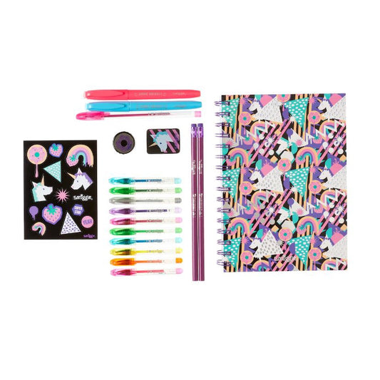Smiggle Kids Essentials A5 Stationery Gift Pack Notebooks Pens Pencil Case Sticker Eraser