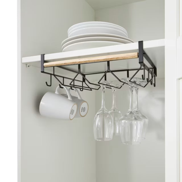 Anko Wire and Wood Undershelf Glass and Mug Rack