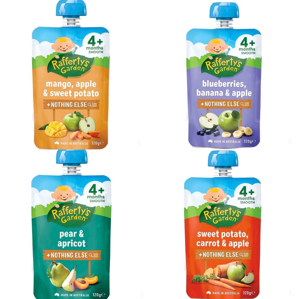 Raffertys Garden 4 Months Up Smooth Baby Food +Nothing Else