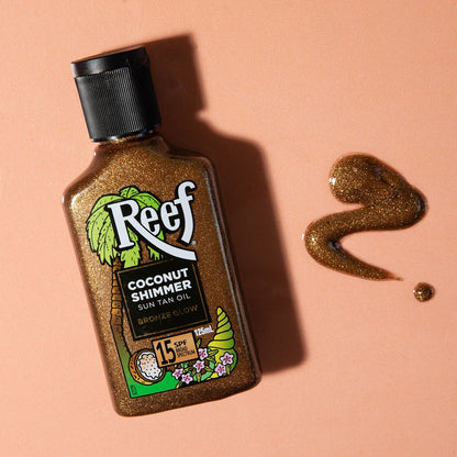 REEF Coconut Shimmer Sun Tan Oil Bronze Glow SPF 15 125ml