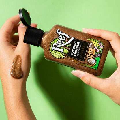 REEF Coconut Shimmer Sun Tan Oil Bronze Glow SPF 15 125ml
