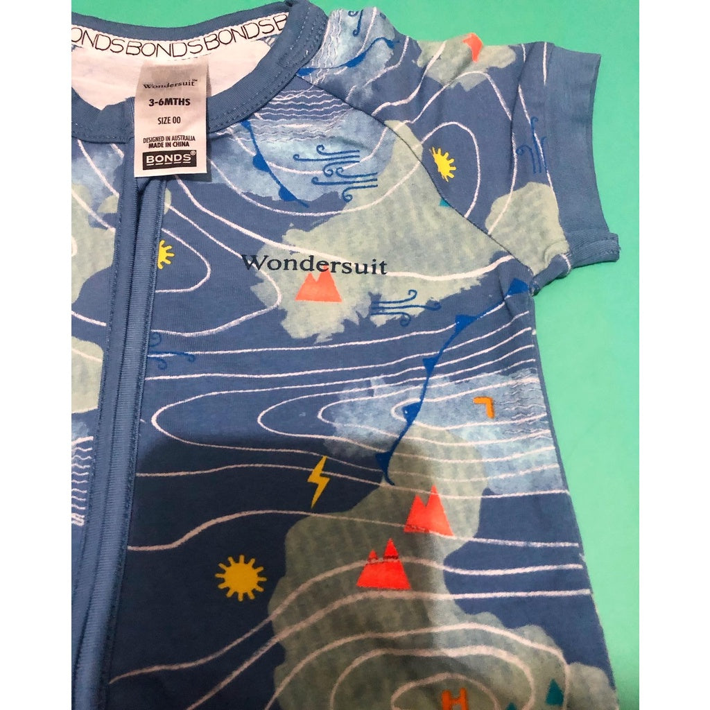 BONDS Original Baby Zip Romper Wondersuit Shirt Sleeve