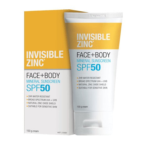 Invisible Zinc Face + Body Mineral Sunscreen UVA UVB SPF50