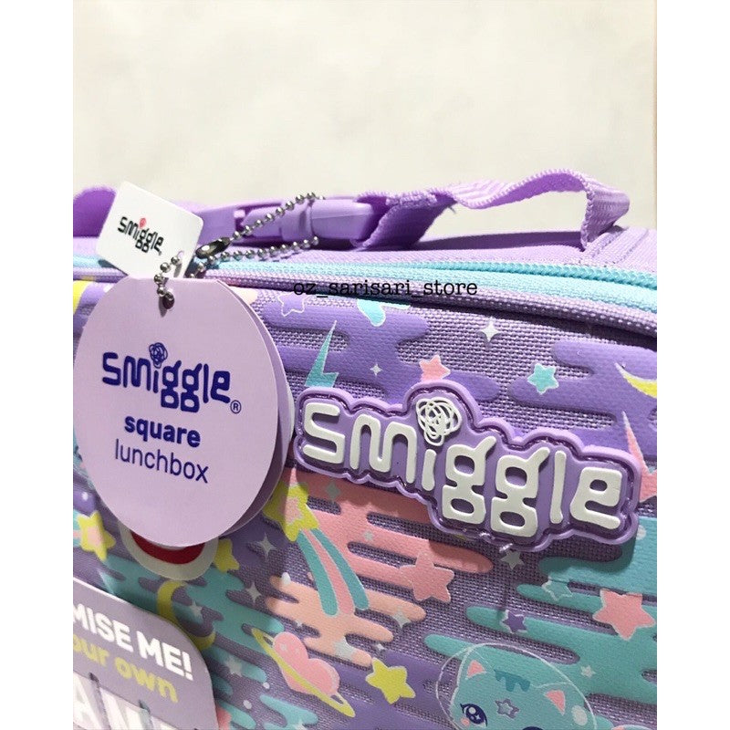 SMIGGLE Purple FARAWAY Square Insulated Lunch Box School Girls Boys Kids