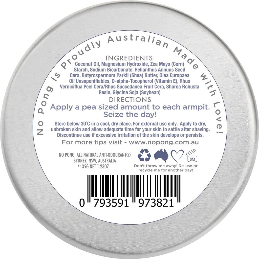 No Pong All Natural Deodorant Paste - Fragrance Free, Vegan for Teens Women Men