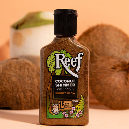 REEF Coconut Shimmer Sun Tan Oil Bronze Glow SPF 15 125ml