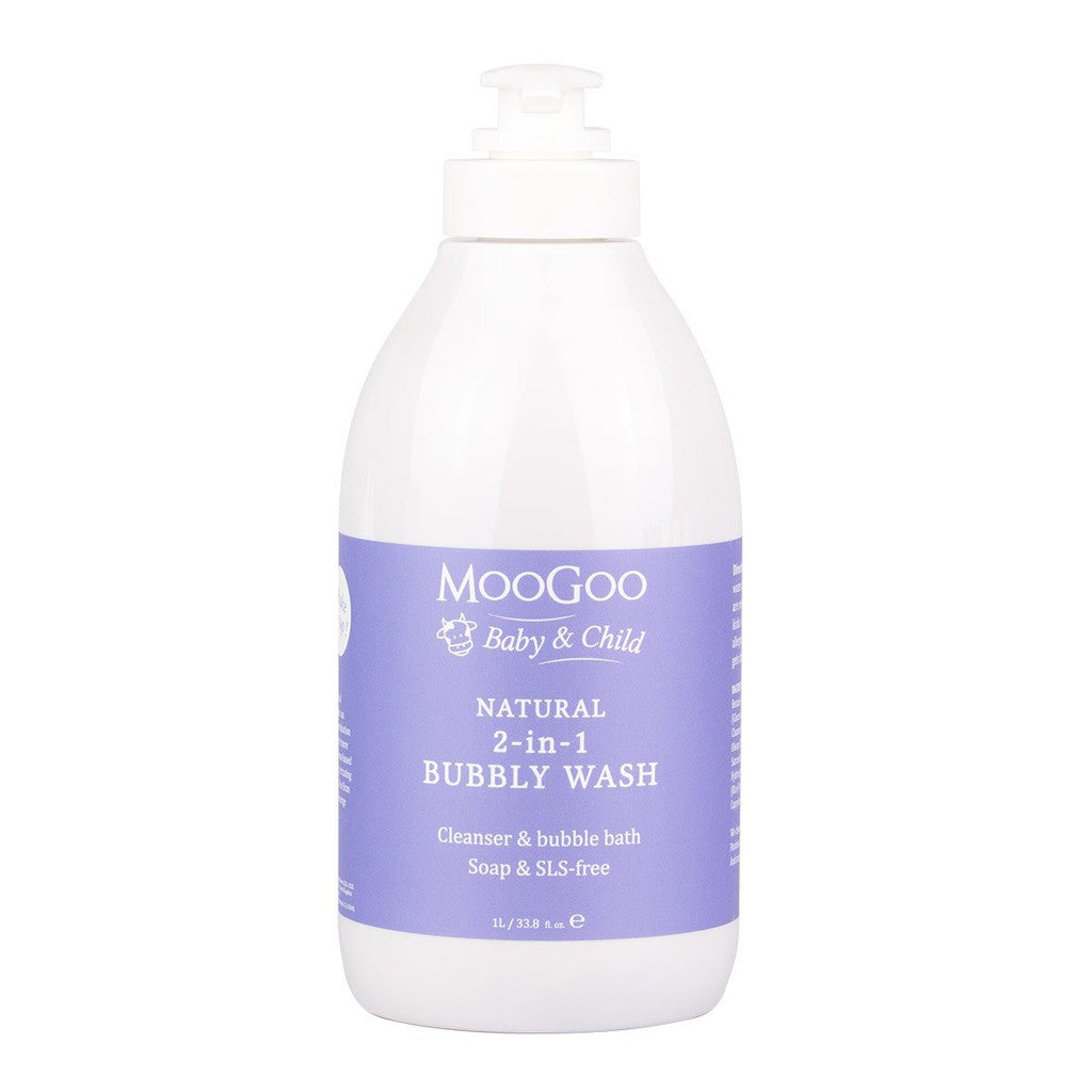 MOOGOO Natural 2-in-1 Bubbly Wash 1 Liter / 500ml (Australia)