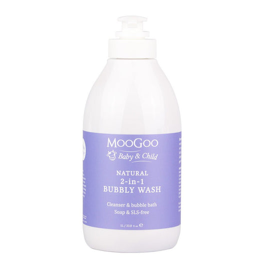 MOOGOO Natural 2-in-1 Bubbly Wash 1 Liter / 500ml (Australia)