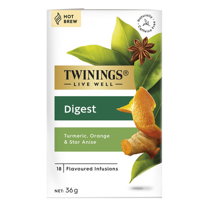 TWININGS Live Well Hot Brew Flavored Infusions GLOW | DEFENCE | DIGEST | SLEEP | FOCUS