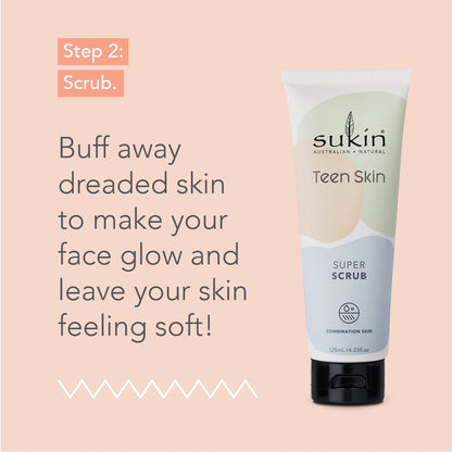 SUKIN Teen Skin Super Face Scrub 125mL for Teens Teenager Face