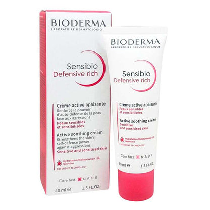 BIODERMA Sensibio Defensive Active Soothing Cream Face Moisturizer Sensitive Skin 40 mL