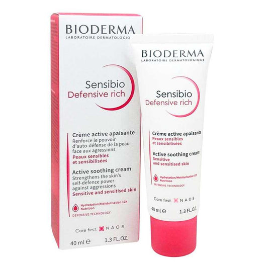 BIODERMA Sensibio Defensive Active Soothing Cream Face Moisturizer Sensitive Skin 40 mL