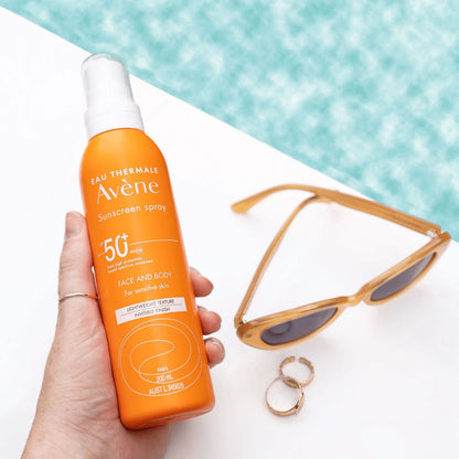 AVENE Sunscreen Spray SPF 50+ 200 mL Face Body Sun Protection