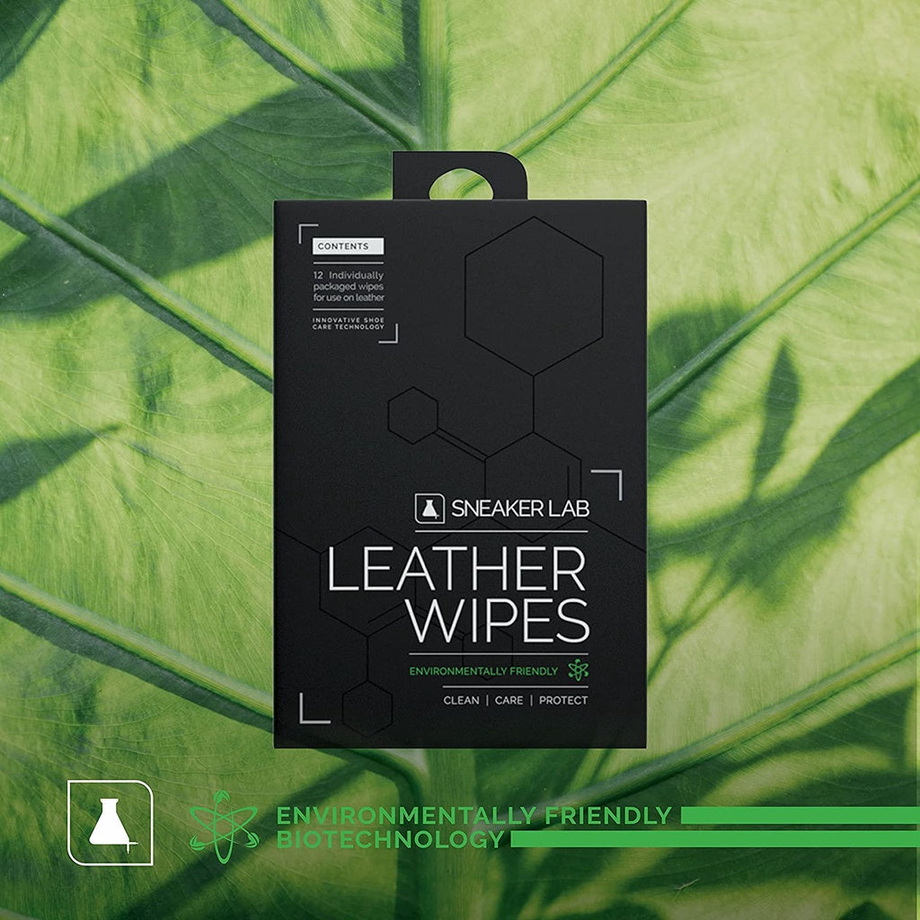 Sneaker LAB Leather Wipes Shoe Cleaner | 12 Individual Wipes Per Pack | 2 in 1 Cleaner & Conditioner
