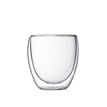 Bodum 2 pcs Glass Double Wall Small 0.25 L, 8 oz Thermal Heat Cold Insulation Cup Mug
