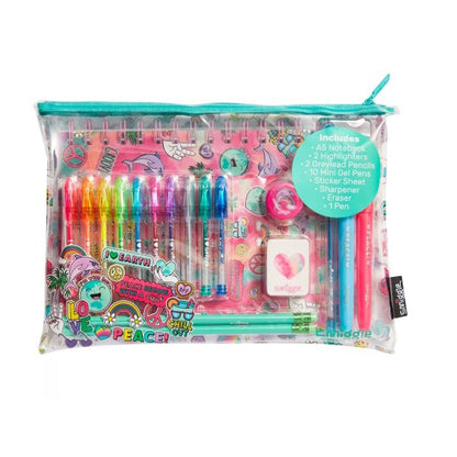 Smiggle Kids Essentials A5 Stationery Gift Pack Notebooks Pens Pencil Case Sticker Eraser