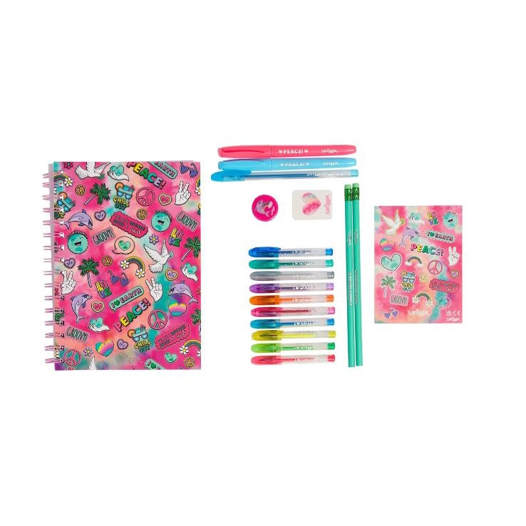 Smiggle Kids Essentials A5 Stationery Gift Pack Notebooks Pens Pencil Case Sticker Eraser