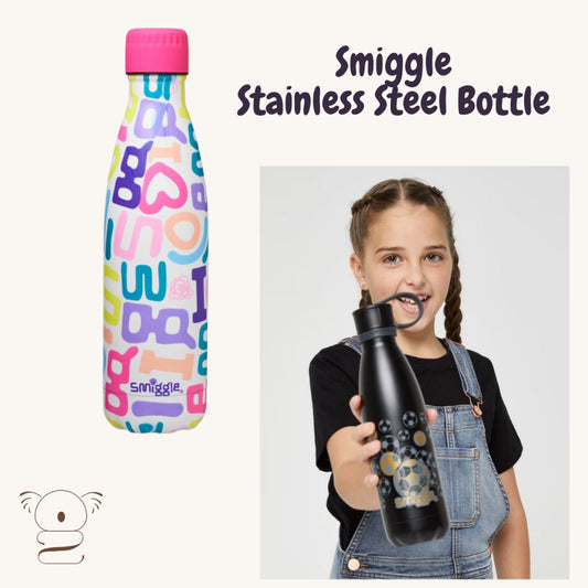 SMIGGLE Stainless Steel Drink Bottle Boys Girls Hot Cold Beverage Insulated BPA Free