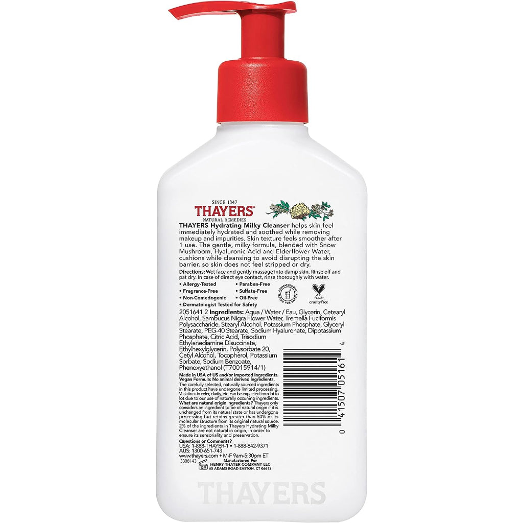 Thayers Hydrating Milky Face Cleanser With Snow Mushroom & Hyaluronic Acid 237ml
