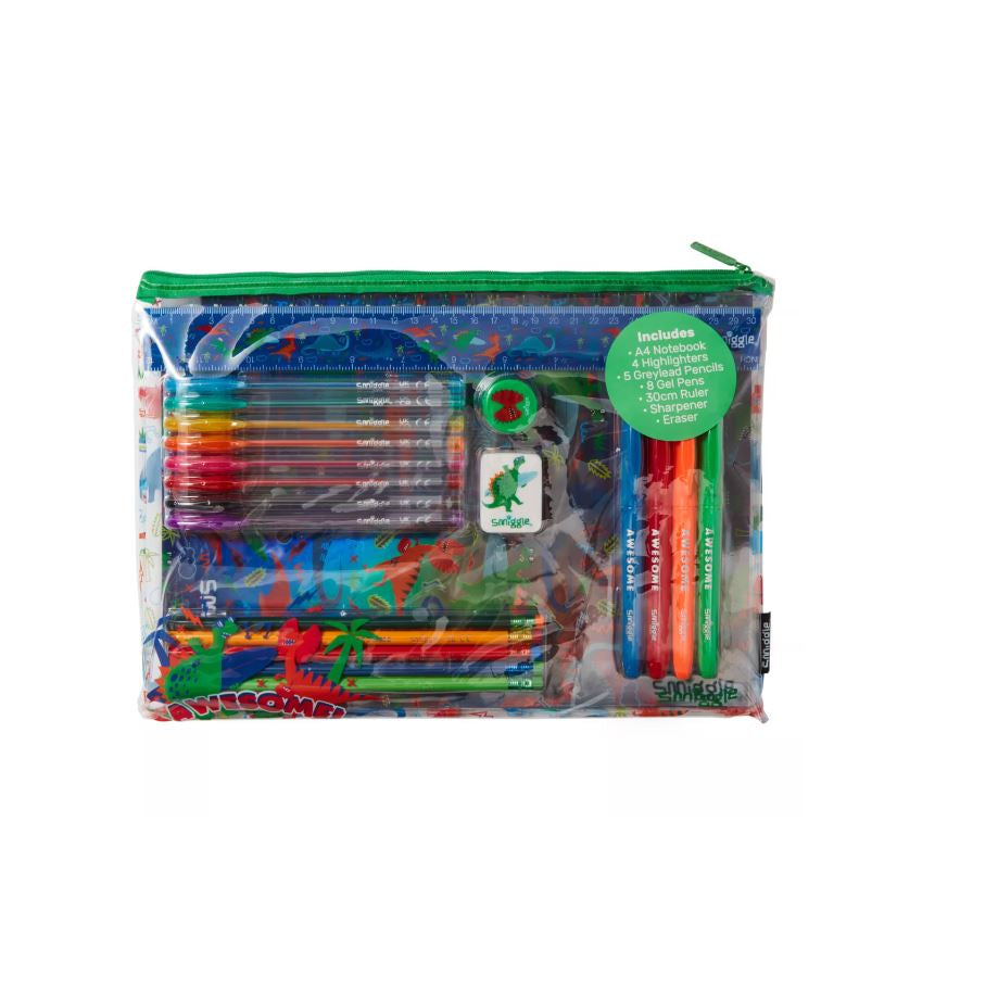 Smiggle Wish A4 Essentials Stationery Gift Pack - Pencils, Pens, Notebook, Eraser, Ruler
