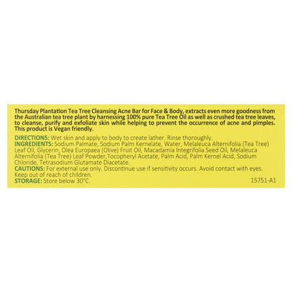 Thursday Plantation Tea Tree Cleansing Acne Bar for Face & Body 95g
