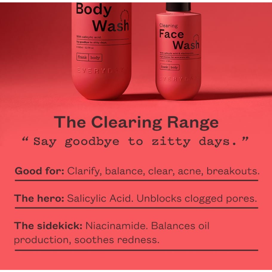 Frank Body Clearing Body Wash Salicylic Acid Acne Blemish Prone Skin