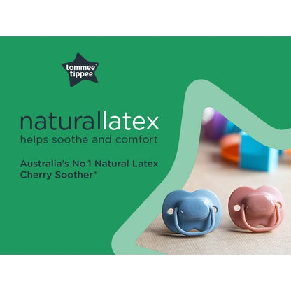 Tommee Tippee Baby Pacifier Cherry Latex Soother 2 Pack BPA free 0-6m, 6-18m, 18-36m