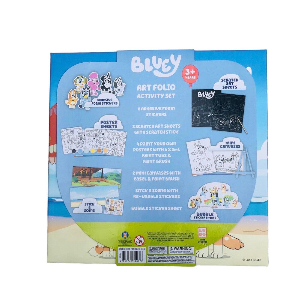 Bluey Art Folio Activity Set - Stickers Scratch Art Paint Color for Kids 3+ Years