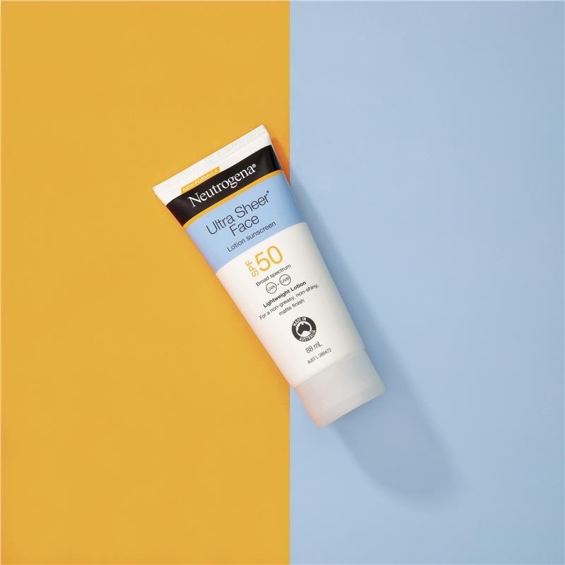 Neutrogena Ultra Sheer Face Lotion Sunscreen SPF 50 Non-greasy Non-sticky Matte Finish 88ml