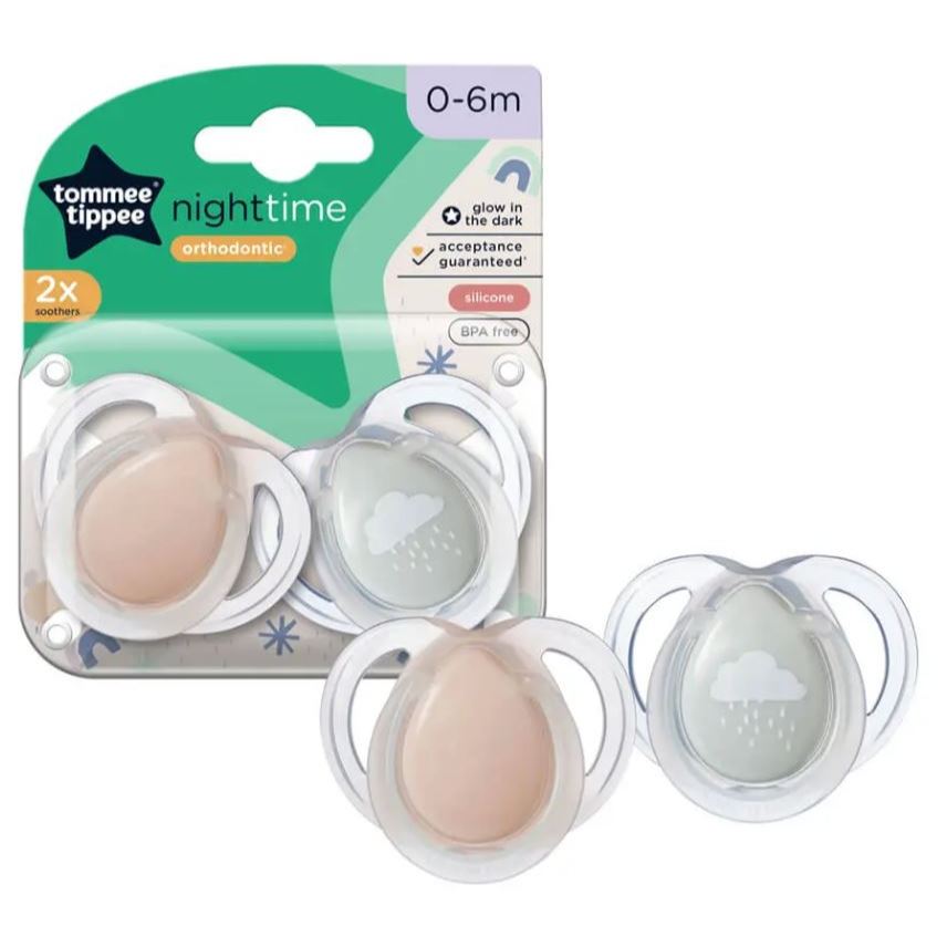 Tommee Tippee Closer To Nature Soother Dummy Pacifier Night Time 0-26 months 2 Pack