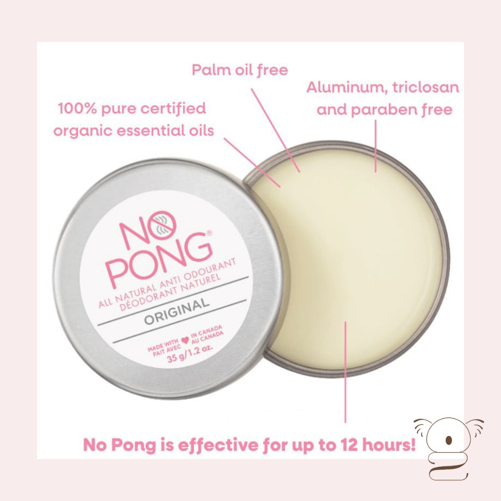 No Pong All Natural Underarm Deodorant Paste - Original for Teens Women Men