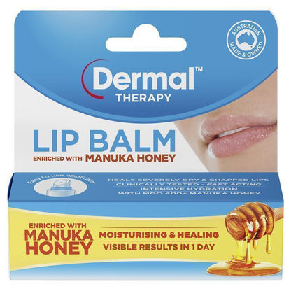 DERMAL THERAPY Lip Balm Berry 10g Dry Cracked Dehydrated Lips Berry Pawpaw
