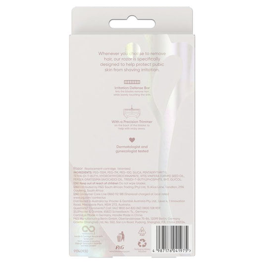 Gillette Venus Women's Bikini Razor Shaver For Pubic Hair & Skin with 2 Blade Refills