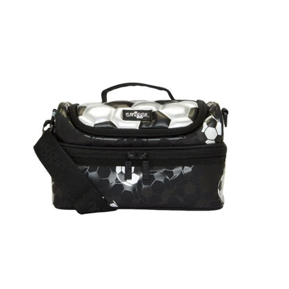 SMIGGLE Striker Print Block Double Decker Boys Lunchbox Black