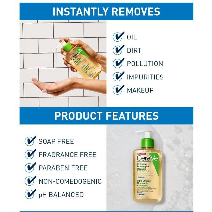 CeraVe Hydrating Foaming Oil Cleanser Normal to Very Dry Skin