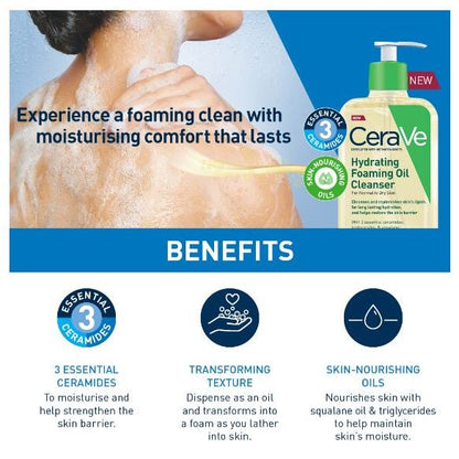 CeraVe Hydrating Foaming Oil Cleanser Normal to Very Dry Skin