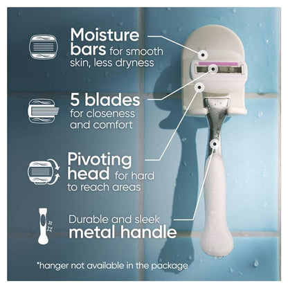 Gillette Venus Women's Hair Razor Shaver Comfort Glide Sugarberry Platinum with 2 Blade Refills