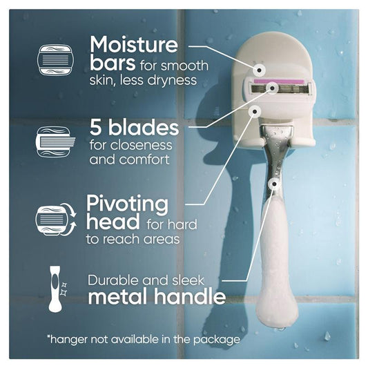 Gillette Venus Women's Hair Razor Shaver Comfort Glide Sugarberry Platinum with 2 Blade Refills