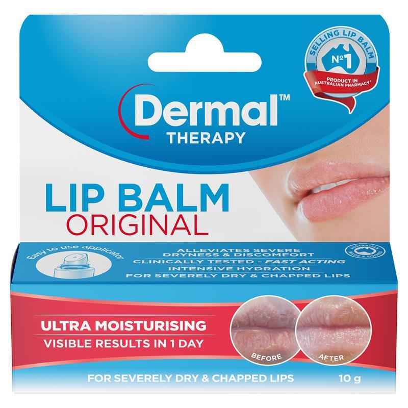 DERMAL THERAPY Lip Balm Berry 10g Dry Cracked Dehydrated Lips Berry Pawpaw