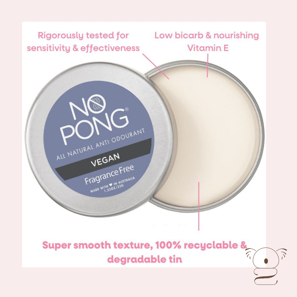 No Pong All Natural Deodorant Paste - Fragrance Free, Vegan for Teens Women Men