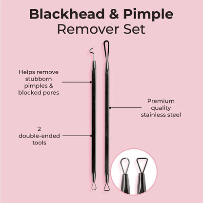 MCoBeauty Stainless Steel Blackhead and Pimple Extractor Remover Set